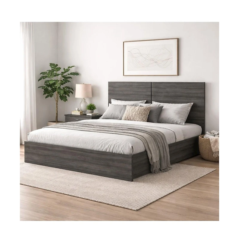 Nexera James Platform Bed with Headboard