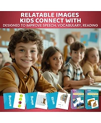 Quokka Flash Cards Set of 2 for Kids – Vocabulary Builder with Words, Sentences & Action Verbs