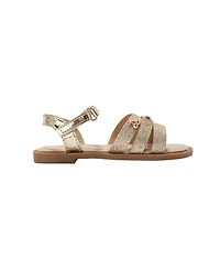 Bebe Girls Fashion Sandals – Stylish Dressy Shoes with Cherry Charm and Signature Logo Hardware