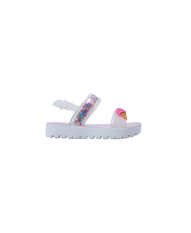 Bebe Toddler Pcu Sandal with Sprinkles and Ice Cream Charm