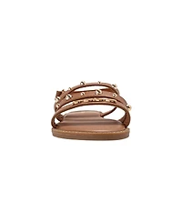 Bebe Little Girls fashion Sandals with Dome Stud Logo hw