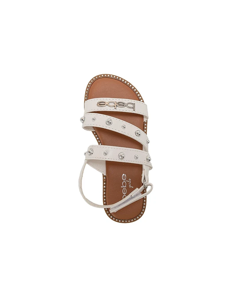 Bebe Girls fashion Sandals with Dome Stud Logo hw