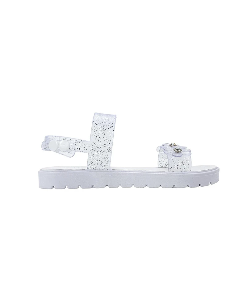 Bebe Girls Pcu sandal with Glitter Flower snd Rs
