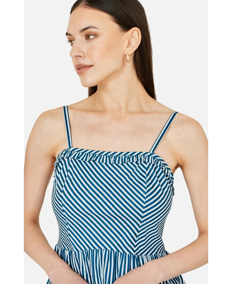 Yumi Women's Stripe Cotton Mini Sun Dress