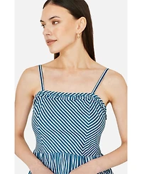 Yumi Women's Stripe Cotton Mini Sun Dress