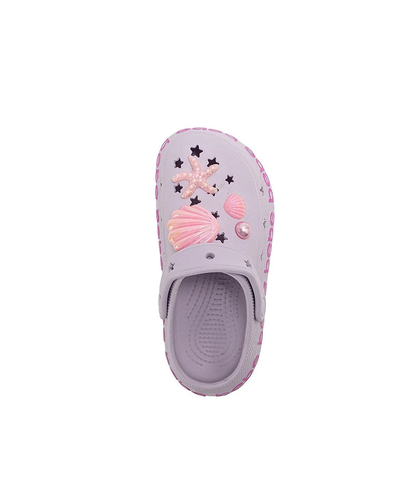 Bebe Big Girls Lightweight Eva Clogs Slip - On Comfy Shoes with Sea Life Charms