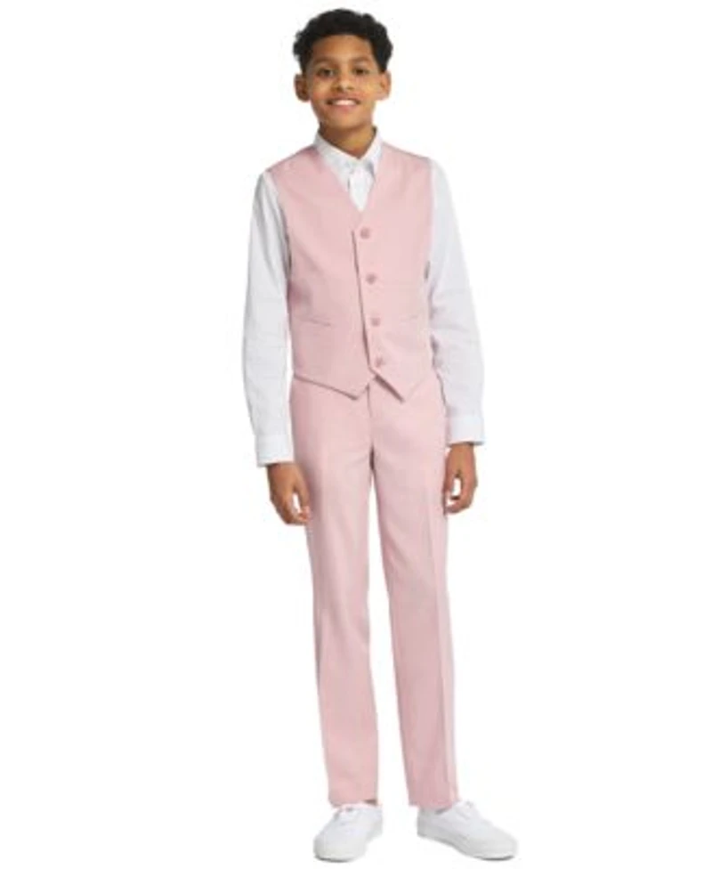 Calvin Klein Boys 8 20 Stretch Mini Texture Vest Long Sleeve Dress Shirt Pants