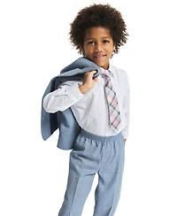 Nautica Toddler & Boys' 2T-7 Sharskin Notch Collar Suit Jacket, Pants, Printed Shirt Clip-On Necktie, 4-Piece Set