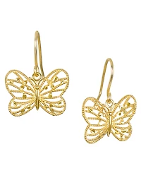 Macy's Diamond-Cut Butterfly Earrings in 10k Yellow Gold