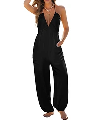 Cupshe Women's V-Neck Zipper Closure Unlined Jumpsuit