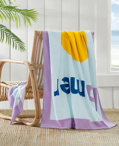 The Beach House Cotton La Mer Printed Beach Towel, 38" x 70"