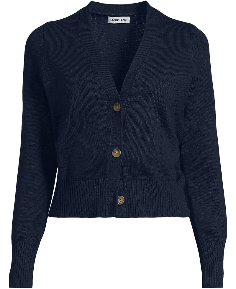 Lands' End Women's Drifter Vneck Dress Cardigan Sweater