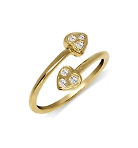 Curata Jewelry Solid 10K Gold Cubic Zirconia Cubic Love Heart Bypass toe ring