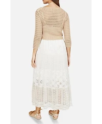 Yumi Women's Crochet Cotton Twisted Bolero Top