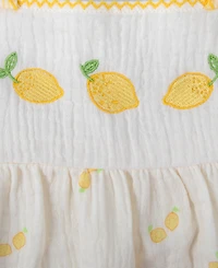 Baby Essentials Girls' Lemon-Inspired Square Neck Tank Top & Shorts, 2-Piece Set