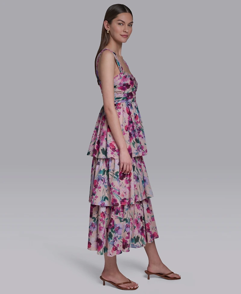 Halston Women's Square Neck Midi Dress