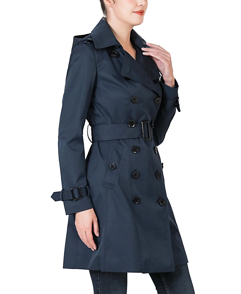 kimi + kai Women's Classic Hooded Trench Coat