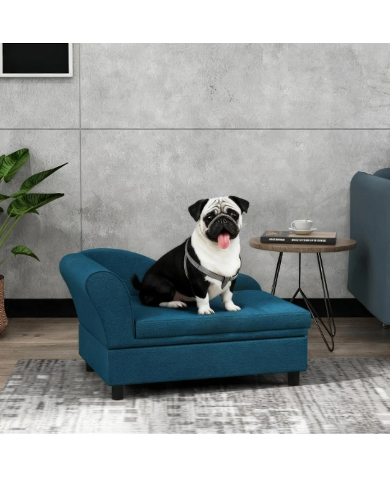 6thdruple Small Pet Sofa with Storage and Tufted Cushion