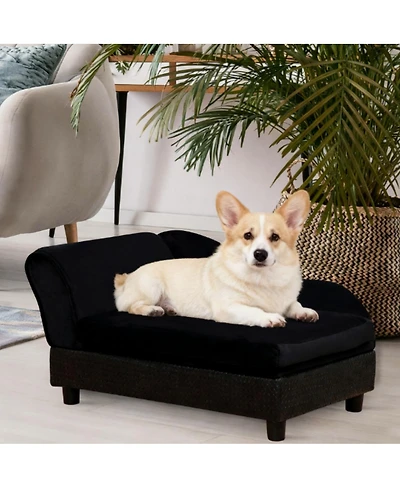 6thdruple Small Pet Sofa with Storage & Tufted Cushion