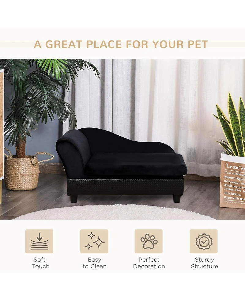 6thdruple Small Pet Sofa with Storage & Tufted Cushion