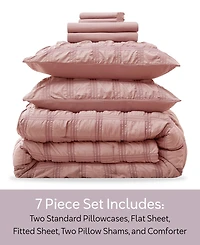 Nestl Luxury Soft Seersucker Design -Pc. Comforter Set