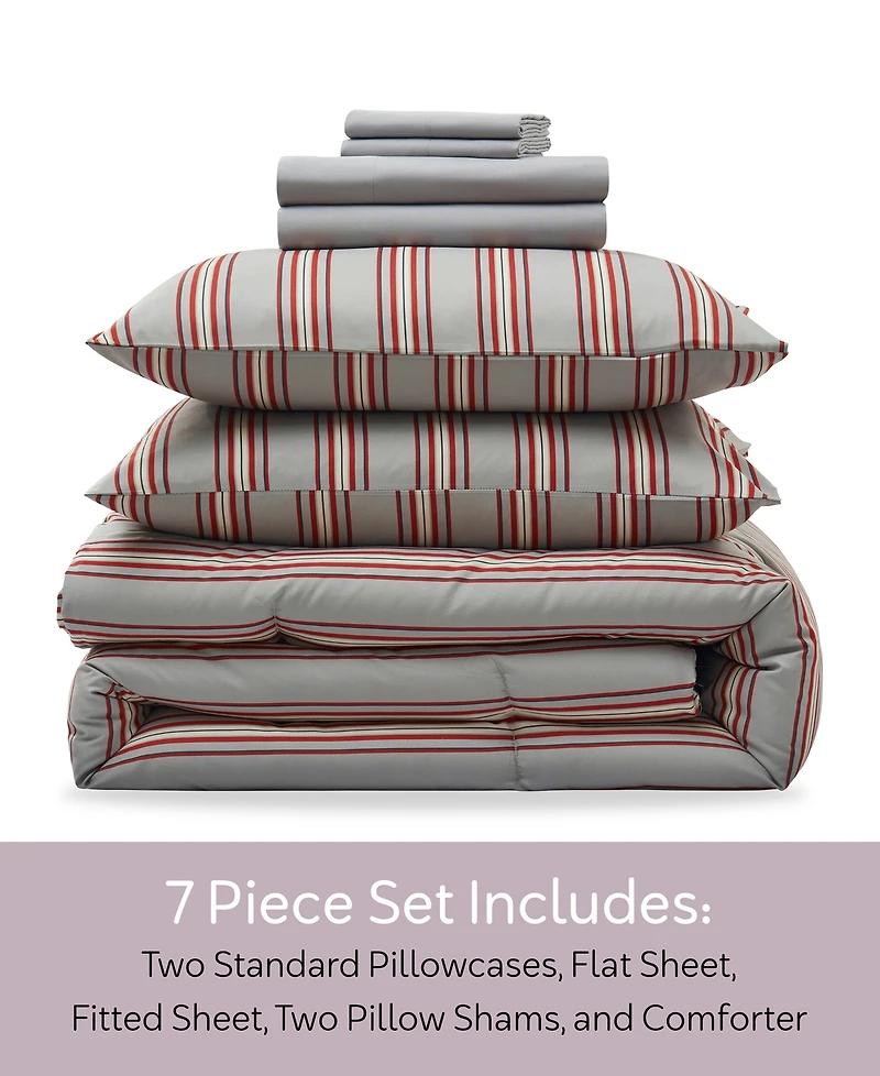 Nestl Luxury Soft Modern Striped Design -Pc. Comforter Set