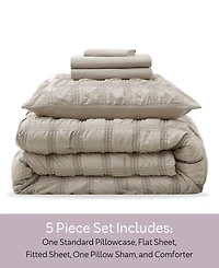 Nestl Luxury Soft Seersucker Design 5-Pc. Comforter Set, Twin/Twin Xl