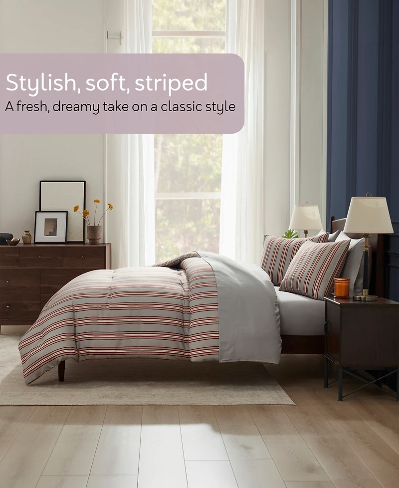 Nestl Luxury Soft Modern Striped Design -Pc. Comforter Set