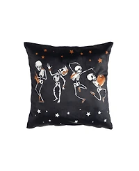 Lush Decor Rocking Skeleton Decorative Pillow, 12" x 12"