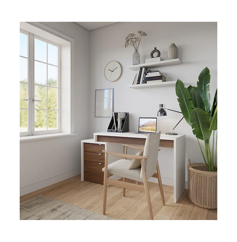 Nexera Desk and 3-Drawer Filling Cabinet.