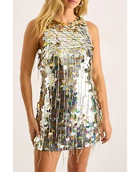 Nasty Gal Women's Disc Tassel High Neck Mini Dress