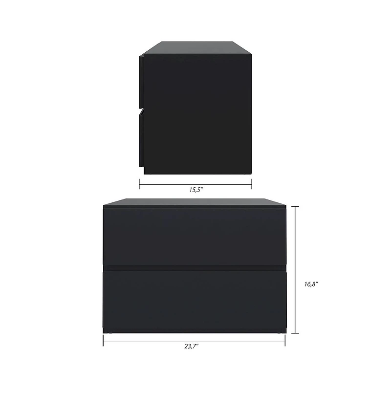 Nexera Nightstand With 1-Drawer And Folding Door