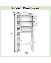 Over the Toilet Storage Cabinet Bathroom Storage Organizer with Toilet Paper Holder
