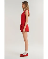 Modenaire Women's Sleeveless Side-Tie Active Romper