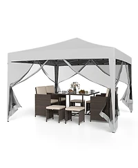 Mecale 10x10 ft Pop-Up Canopy Tent with Mesh Netting, Instant Setup