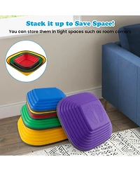 Mecale 6-Piece Kids Stepping Stone Square Balance Blocks for Indoor & Outdoor Play