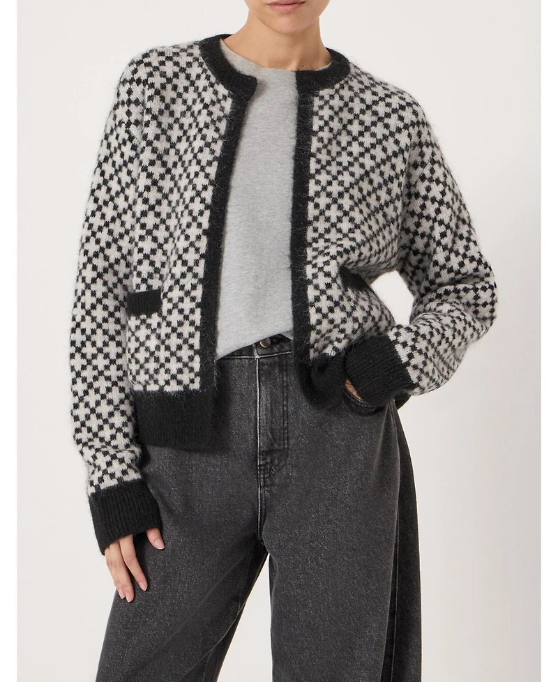 Hush Women's Jacquard Wool Edge To Cardigan