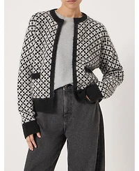 Hush Women's Jacquard Wool Edge To Cardigan