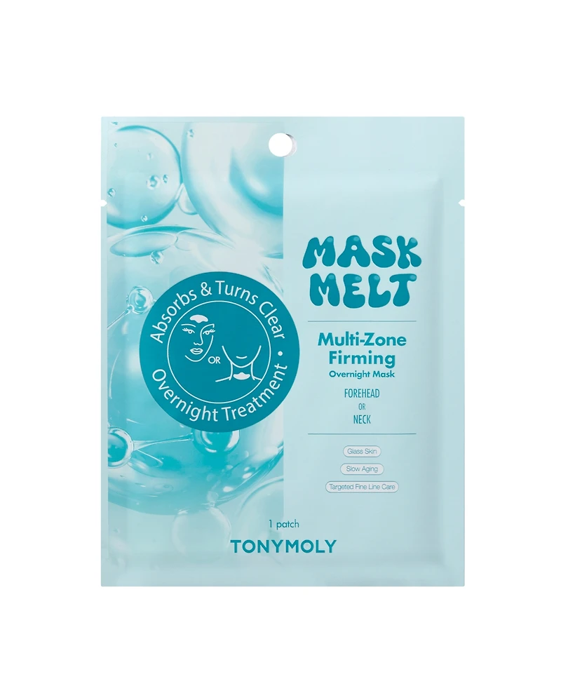Tonymoly Mask Melt Multi-Zone Forehead + Neck Overnight Mask, 0.08 oz.