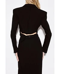 MissPap Women's Premium Pleat Back Blazer