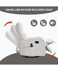 sumyeg Recliner Chair with Heat Massage Manual Rocker and Swivel