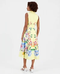 T Tahari Women's Sleeveless Belted Shirtdress