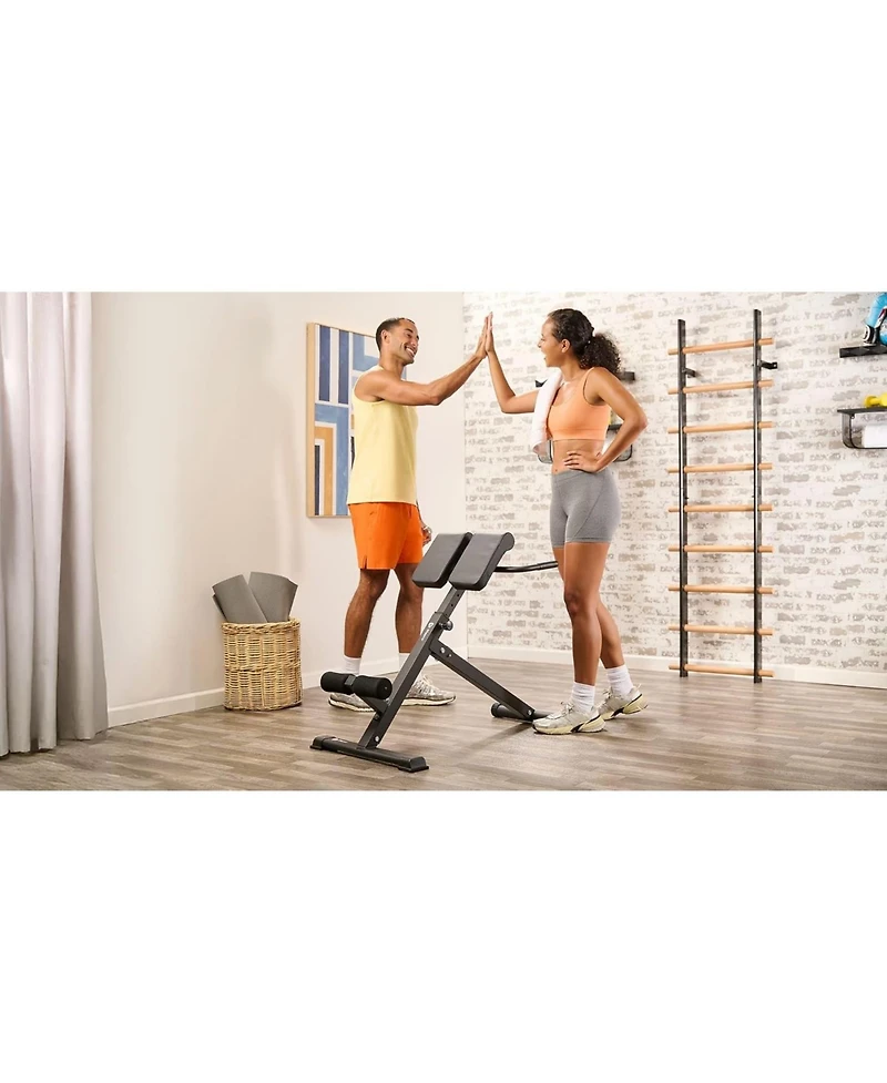 LifePro Adjustable Hyperextension Bench for Glutes, Hamstrings, and Lower Back - Foldable Home Gym Equipment