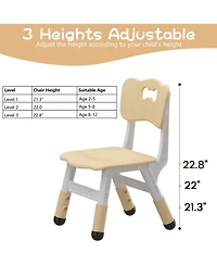 gaomon Adjustable Kids Chair 2 Pack,3 Level Height Adjustable Anti-Slip Plastic Toddler Chair