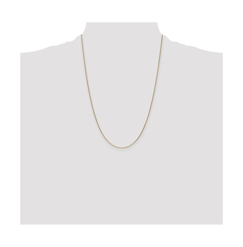 Curata Jewelry Solid 18k Yellow Gold Italian Sparkle-Cut Open Elongated Cable Chain Necklace