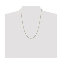 Curata Jewelry Solid 18k Yellow Gold Italian Sparkle-Cut Open Elongated Cable Chain Necklace