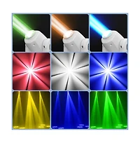 Artudatech 120Watt Rgbw Led Moving Head Stage Light with 8 Rotating Gobo Patterns, DMX512 and Sound Control