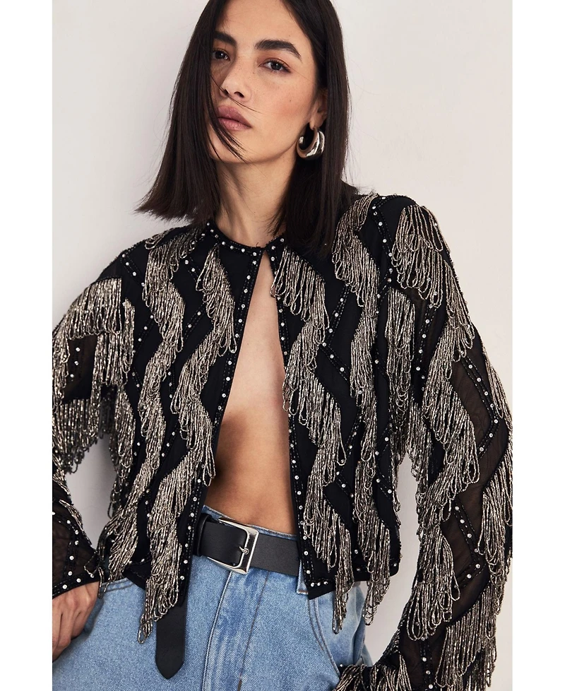 Nasty Gal Women's Loop Tassel Embellished Jacket