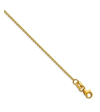 Curata Jewelry Solid 18k Yellow Gold Italian Sparkle-Cut 1.1mm Cable Chain Necklace 16 -24 Inches Chain Necklace