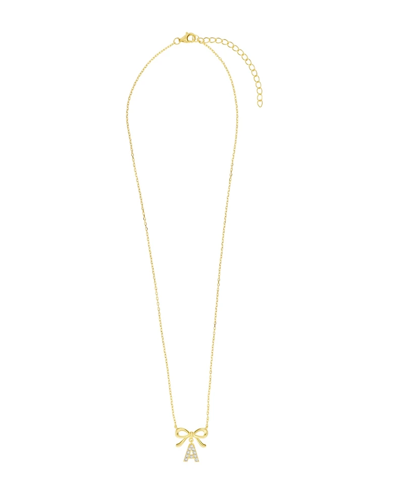 Macy's Gold Plated Bow Initial Necklaces
